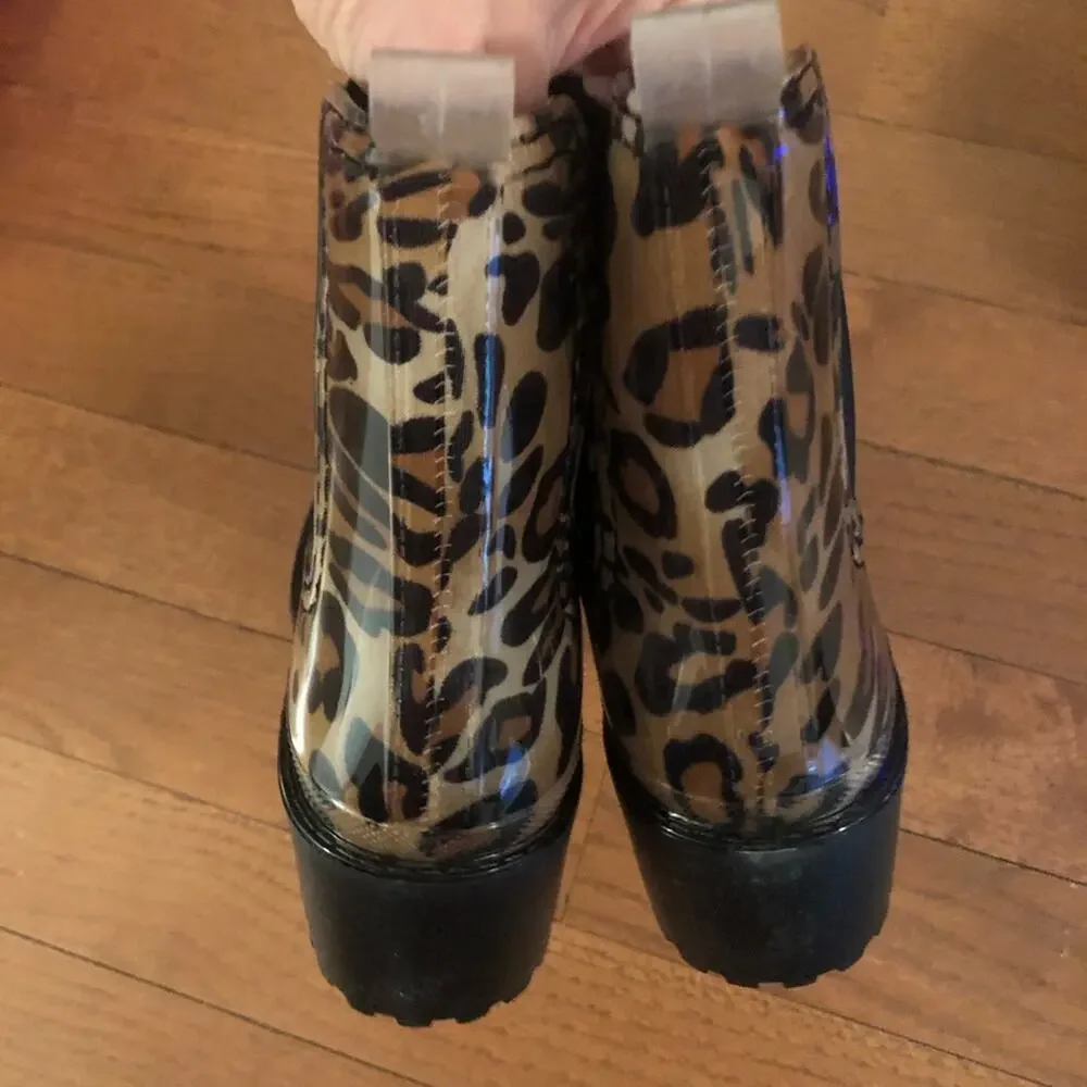 NEW Catherine Malandrino Leopard Rain Boots